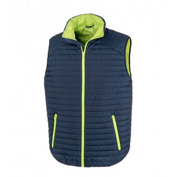 Result Voksne Unisex Thermoquilt Gilet Navy/Lime Green 3XL
