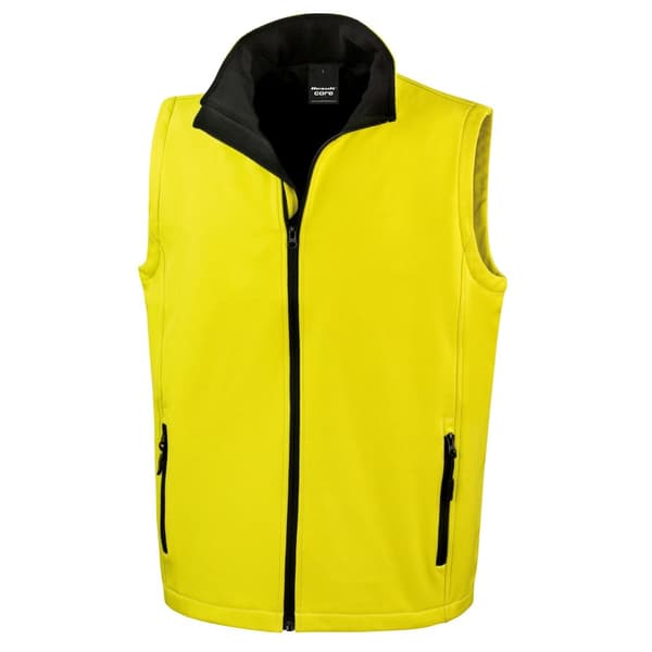 Result Mens Printable Softshell Body Warmer Yellow/Black L