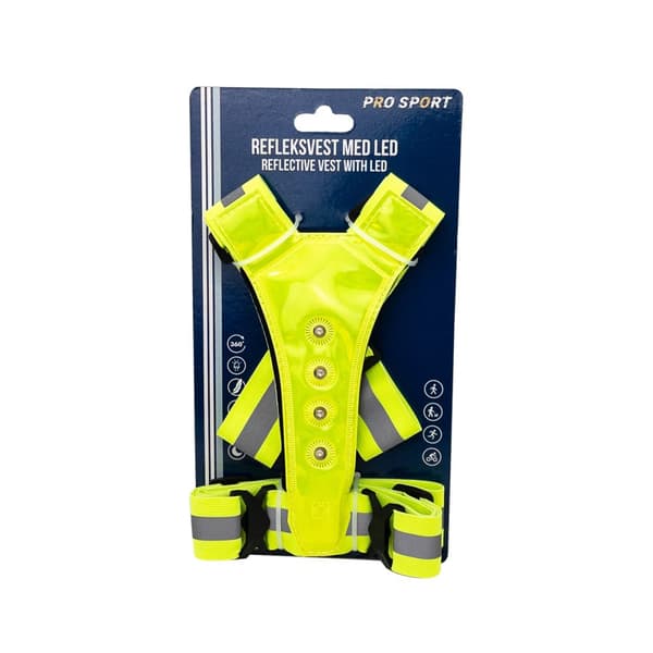 LED Reflekterende Vest til Løb, Cykling & Træning