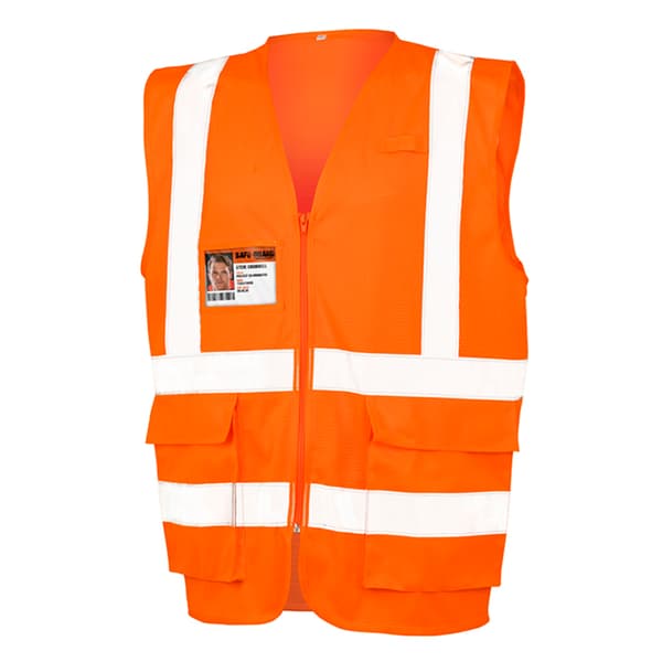 SAFE-GUARD by Result Mens Executive Cool Mesh säkerhetsväst Fluorescent Orange XXL