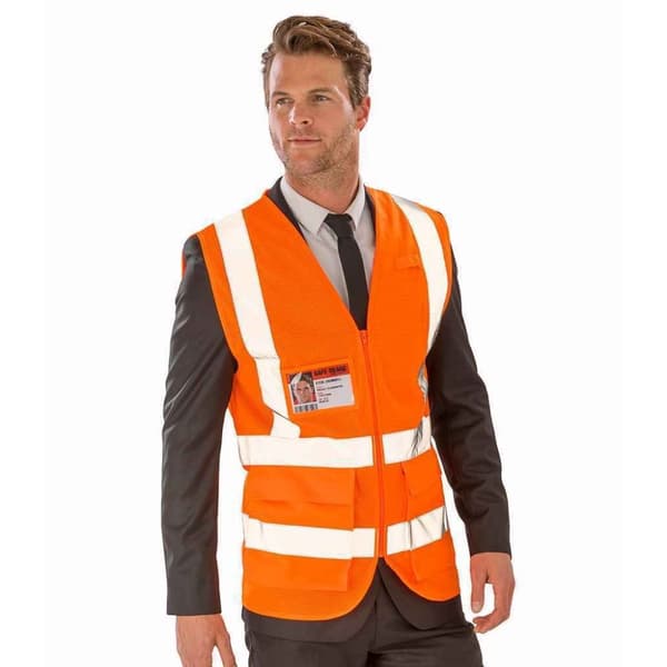 SAFE-GUARD by Result Unisex Adult Executive Mesh Safety Hi-Vis Vest