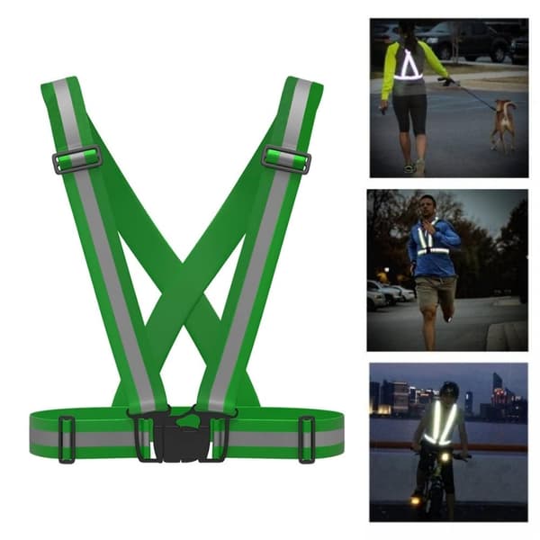 Reflexväst/reflexsele till löpning och cykling - Mörkgrön