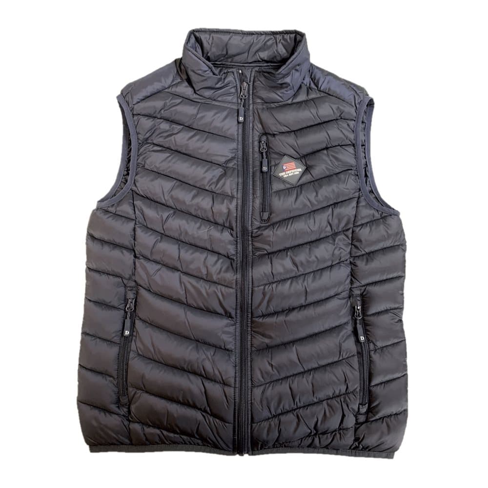 Lättviktsväst, mörkblå, tunn väst med krage