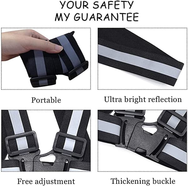 Reflekterende sele reflekterende vest med refleks - praktisk og holdbar svart