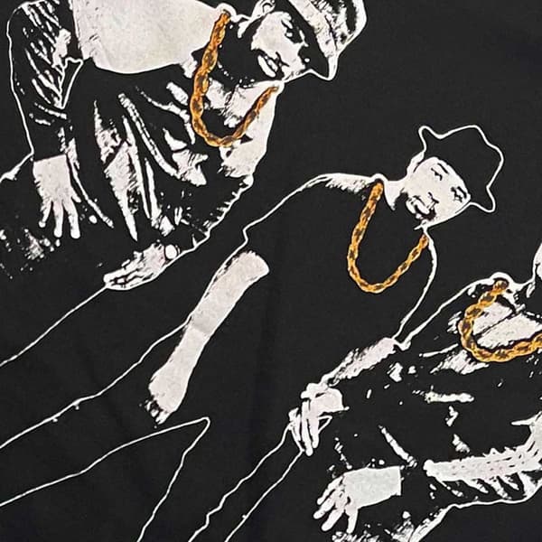 Run DMC Vest Top Gold Chains Photo Official Mens Black