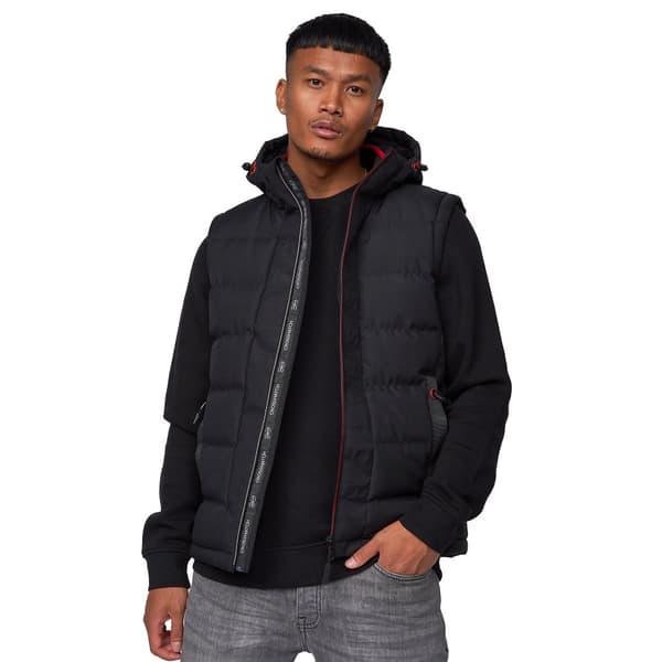 Crosshatch Mens Kampnew präglad Gilet Black S