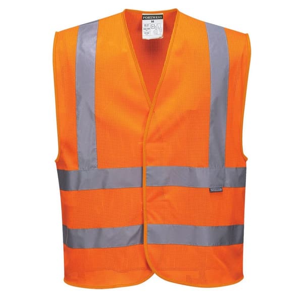 Portwest Mens Band & Brace Mesh Safety Hi-Vis Vest