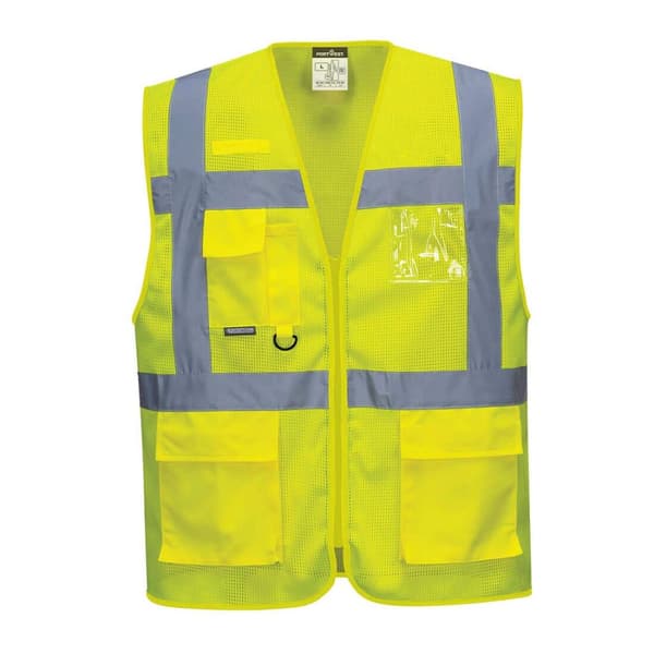 Portwest Mens Athens Mesh Hi-Vis Vest Yellow XXL