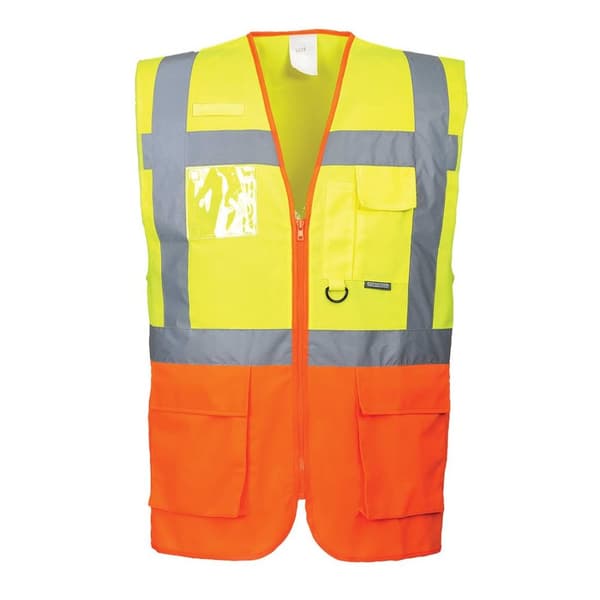 Portwest Mens Prague Hi-Vis Vest Yellow/Orange S