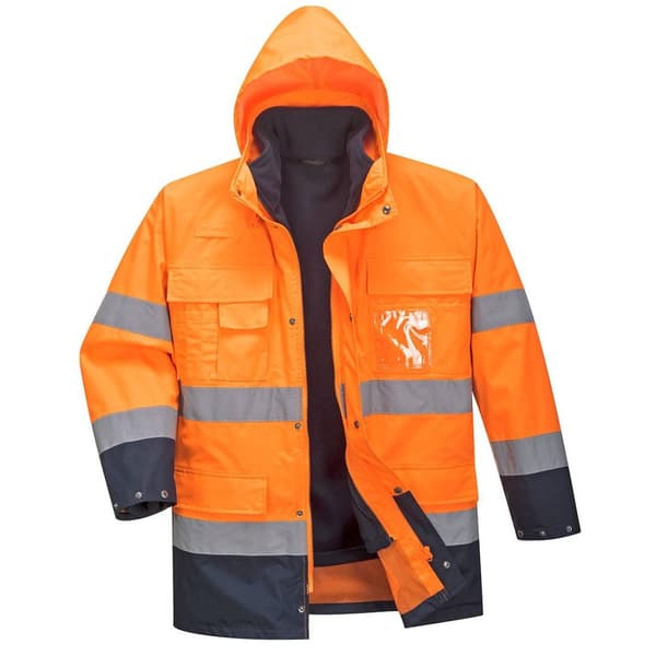 Portwest S162 3 i 1 Lite Hi-Vis jakke til mænd Orange/Navy S