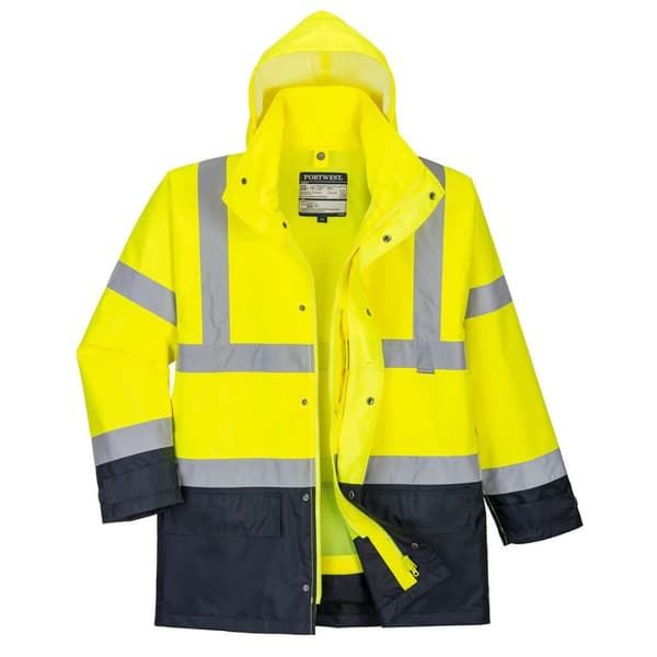 Portwest Herre Executive 5 i 1 Hi-Vis jakke til mænd Yellow/Navy XL