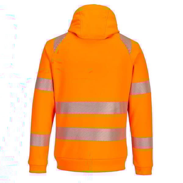 Portwest Mens DX4 Hi-Vis Safety Full Zip Hoodie