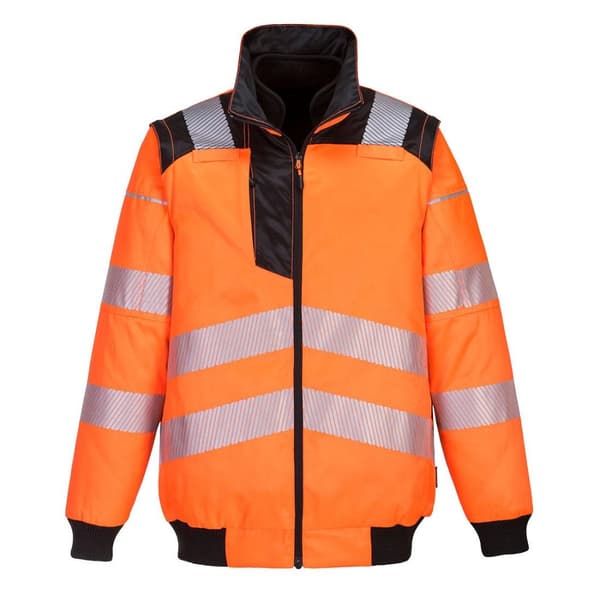 Portwest Mens PW3 Hi-Vis 3 In 1 Safety Jacket Orange/Black L