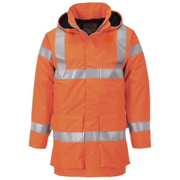 Portwest Mens Multi Lite Bizflame Rain Hi-Vis Safety Jacket Orange S
