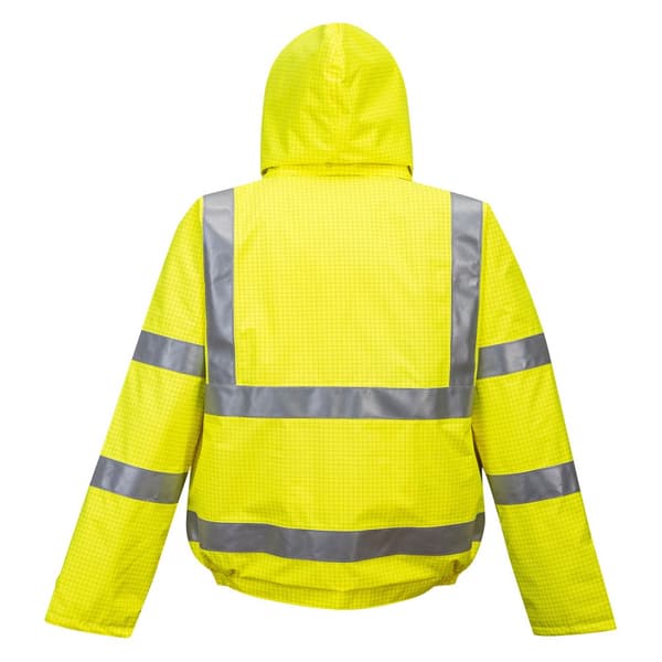 Portwest Mens Hi-Vis Bizflame Rain Anti-Static Bomber Jacket