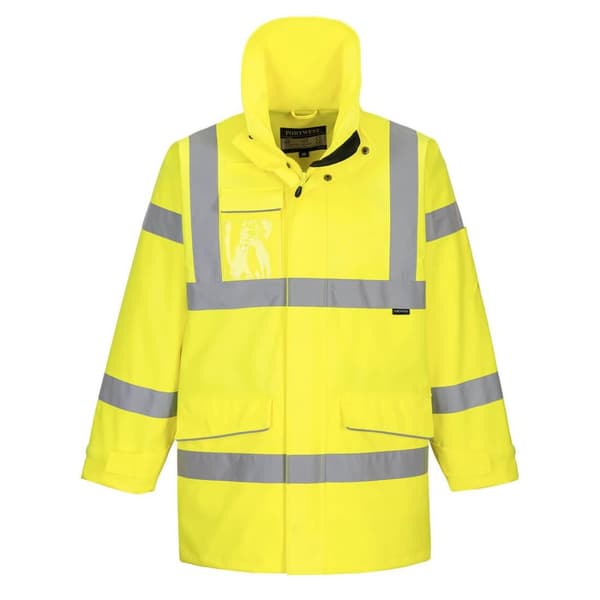Portwest Hi-Vis regnjakke til mænd Yellow 3XL