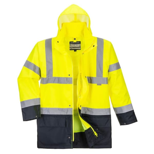 Portwest Mens Essential 5 In 1 Hi-Vis Jacket Yellow/Black XXL