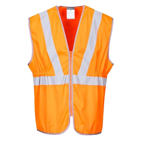 Portwest Mens Long Length Safety Hi-Vis Vest Orange S