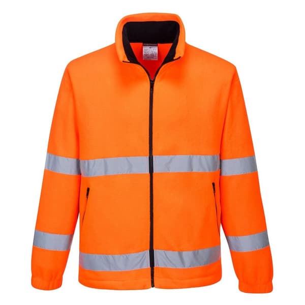 Portwest Essential Hi-Vis sikkerhedsfleecejakke til mænd Orange/Navy XS