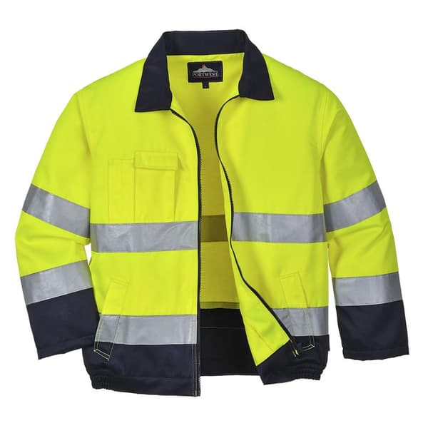 Portwest Madrid Contrast High-Vis Bomber Jacket för herrar Yellow/Navy M