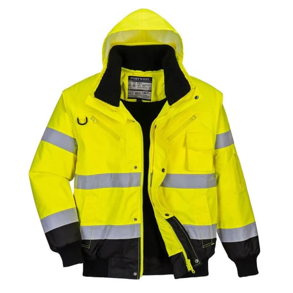 Portwest 3 i 1 Hi-Vis bomberjakke til mænd
