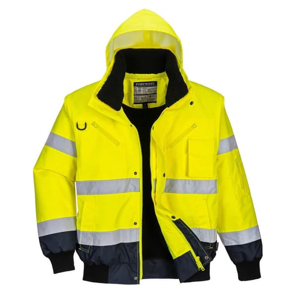 Portwest 3 i 1 Hi-Vis bomberjakke til mænd