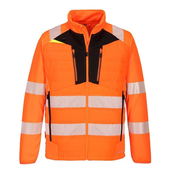 Portwest Herre DX4 Baffled Hi-Vis sikkerhedshybridjakke Orange/Black L