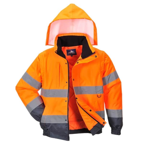 Portwest Herre 2 i 1 Hi-Vis sikkerheds bomberjakke
