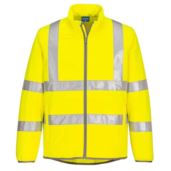 Portwest Mens Hi-Vis Eco Friendly 2 Layer Soft Shell Jacket Yellow XXL