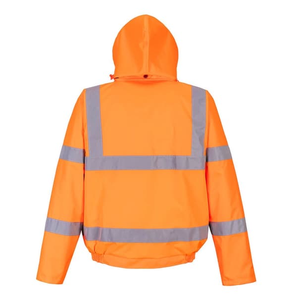 Portwest Mens Rain Hi-Vis Breathable Safety Bomber Jacket