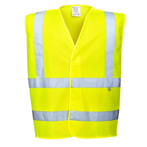 Portwest Mens Flame Resistant Anti-Static Hi-Vis Vest Yellow 4XL-5XL