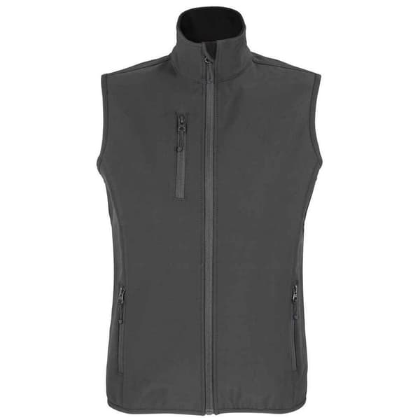 SOLS Womens/Ladies Falcon Softshell Recycled Body Warmer Charcoal XXL
