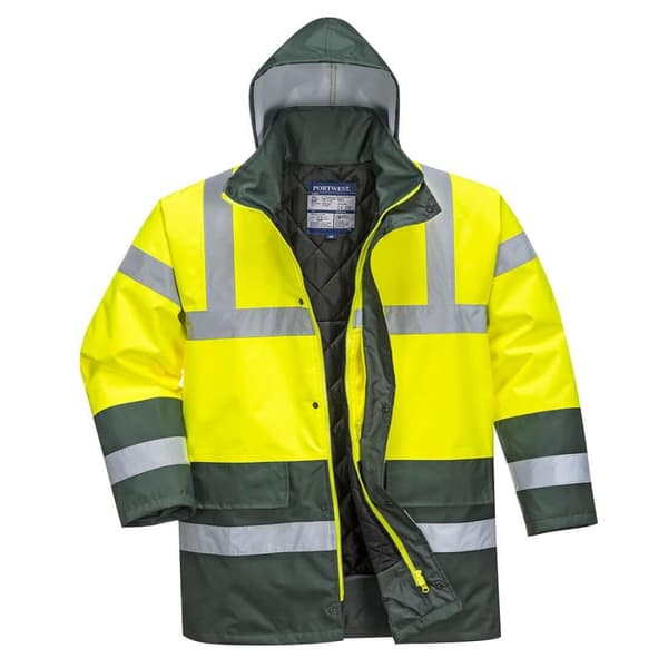 Portwest Kontrastfarvet Hi-Vis vintertrafikjakke til mænd