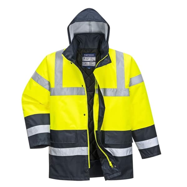 Portwest Kontrastfärgad Hi-Vis vintertrafikjacka för män