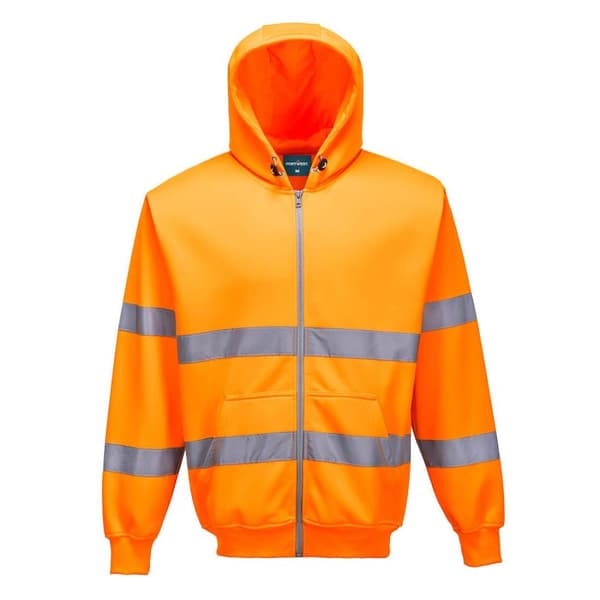 Portwest Mens Hi-Vis Safety Full Zip Hoodie