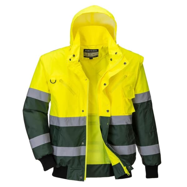 Portwest 3 i 1 Hi-Vis bomberjakke til mænd