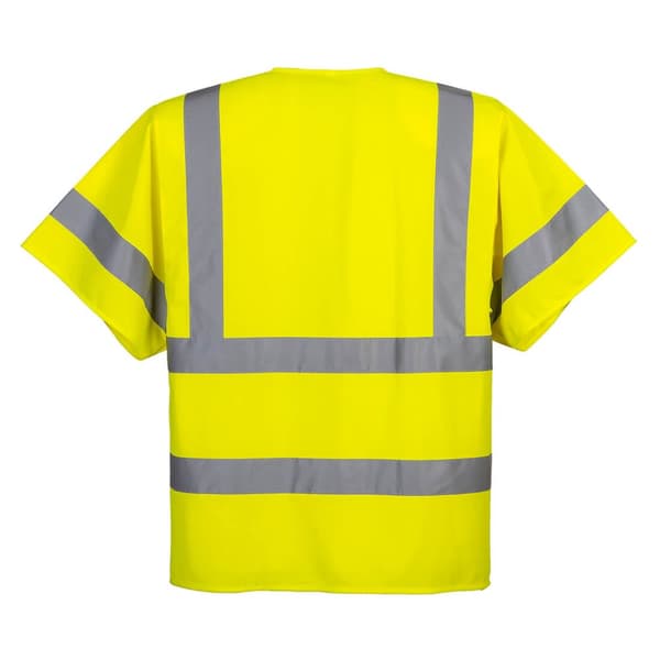 Portwest Mens Band & Brace Zip Front Short-Sleeved Hi-Vis Vest