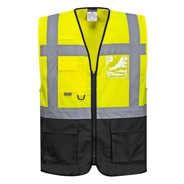 Portwest Warszawa kontrastfarvet hi-vis vest til mænd