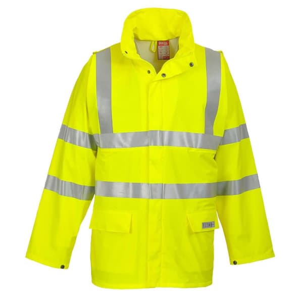 Portwest Mens Hi-Vis Sealtex Flame Hi-Vis Reflective Jacket Yellow XS
