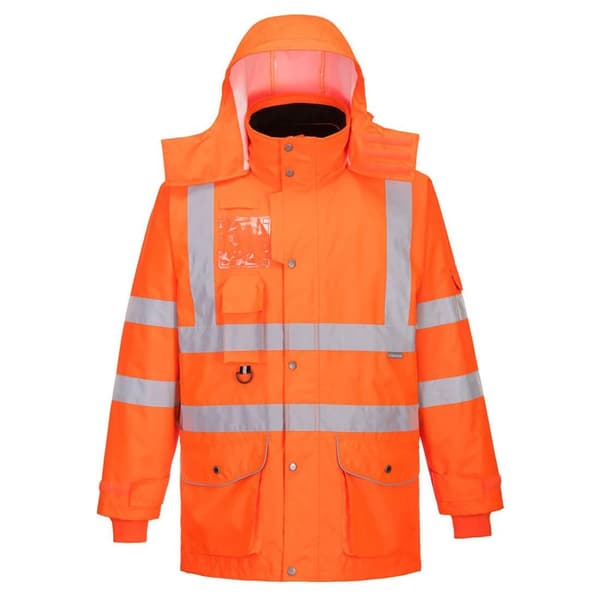 Portwest Herre Hi-Vis 7 i 1 sikkerhedstrafikjakke