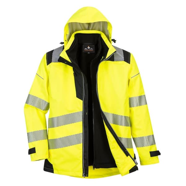 Portwest Mens PW3 3 In 1 Hi-Vis Jacket
