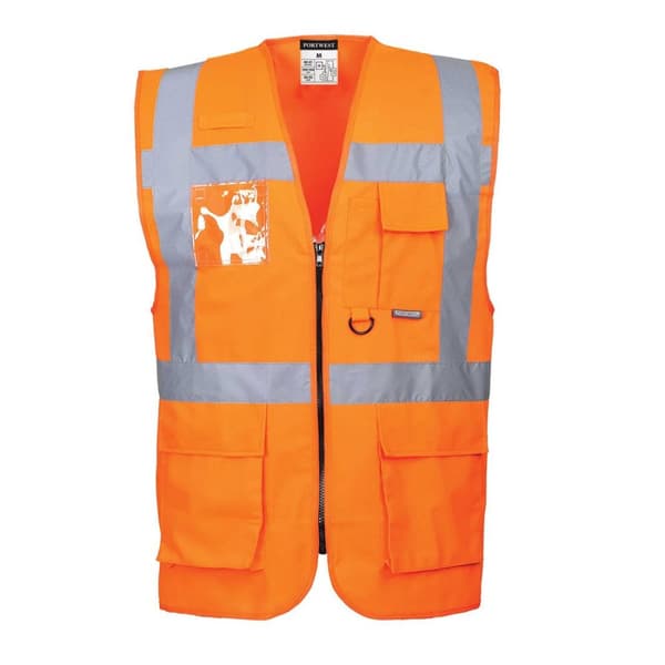 Portwest Mens Berlin Safety Hi-Vis Vest