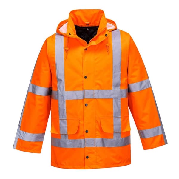 Portwest Mens RWS Hi-Vis Winter Traffic Jacket Orange XL