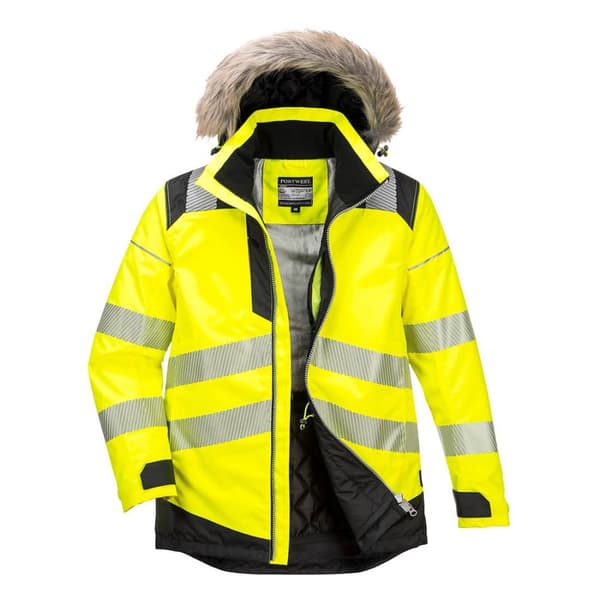 Portwest Mens PW3 Hi-Vis Winter Jacket Yellow/Black 4XL