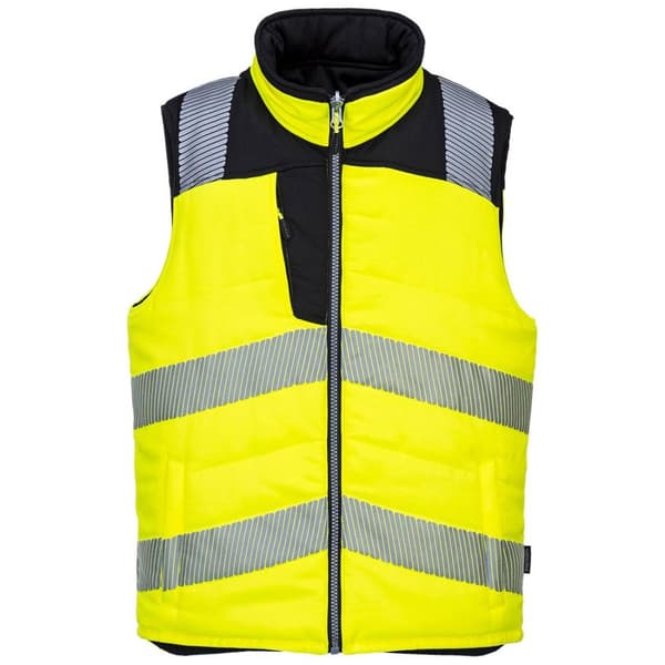 Portwest Vändbar kroppsvärmare PW3 Hi-Vis för herrar Yellow/Black 3XL