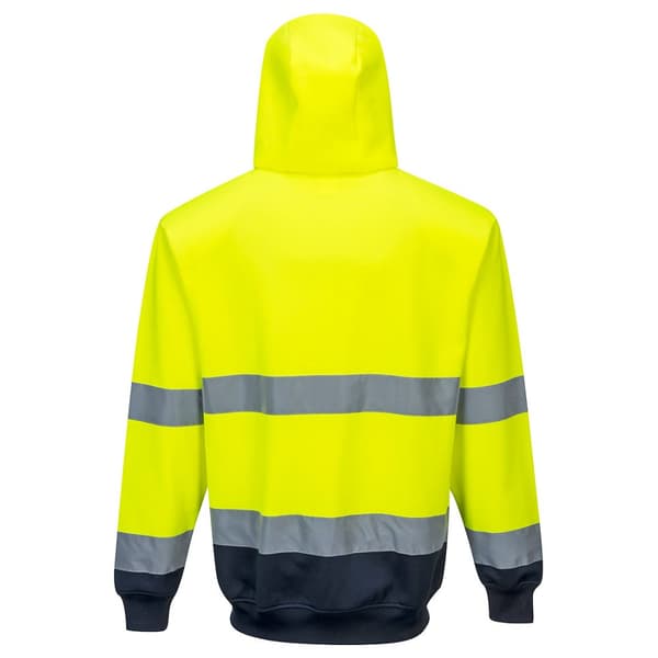 Portwest Mens Contrast Hi-Vis Full Zip Hoodie för män