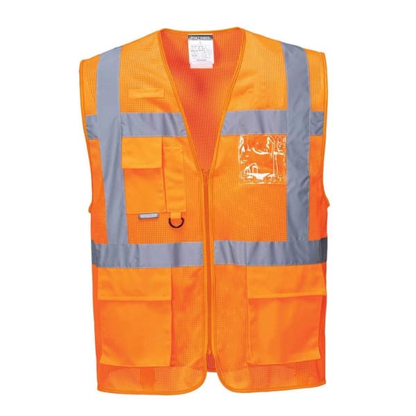 Portwest Herre Athens Safety Hi-Vis Vest Orange M
