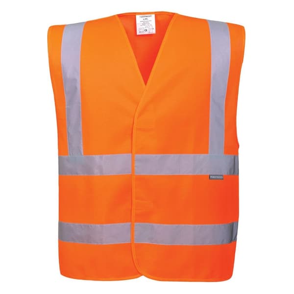 Portwest Sikkerhedsvest med bånd og seler til mænd Orange L-XL
