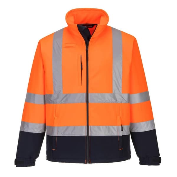 Portwest Herre kontrast High-Vis Soft Shell jakke til mænd Orange/Navy M
