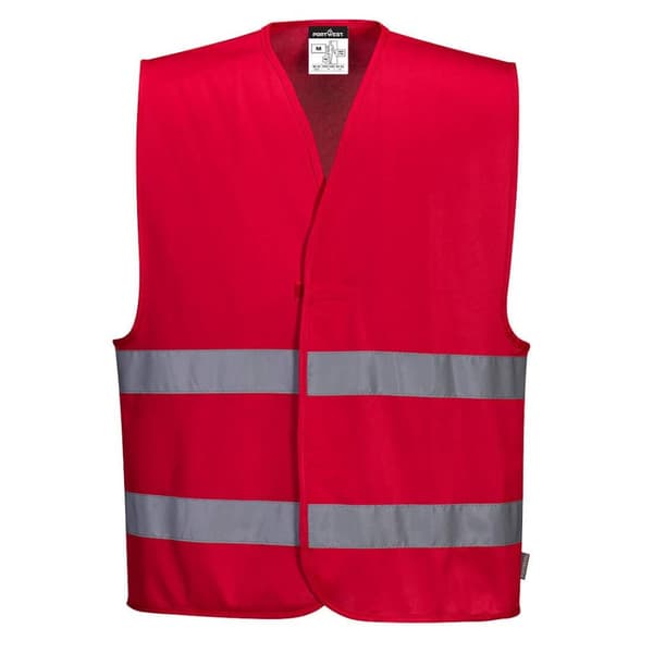 Portwest Unisex Adult Iona Hi-Vis Vest Red L-XL